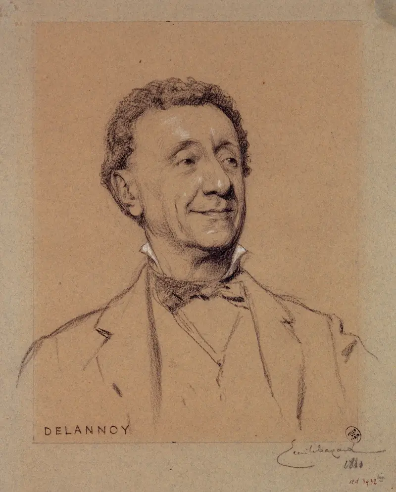 Portrait de Delannoy, acteur du Palais Royal. av Émile-Antoine Bayard