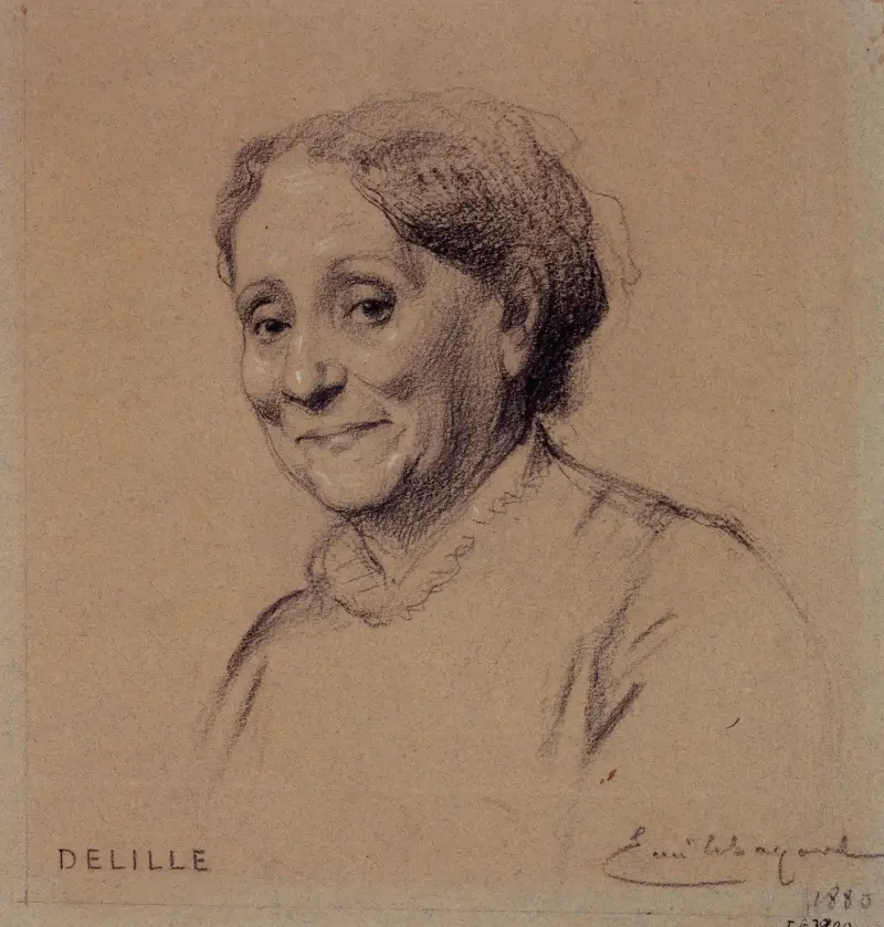 Portrait de Madame Delille, actrice du Palais Royal. av Émile-Antoine Bayard