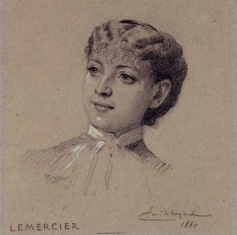 Portrait de Madame Lemercier, actrice du Palais Royal. av Émile-Antoine Bayard