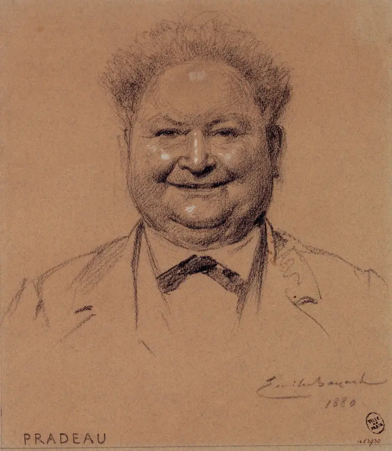 Portrait de Pradeau, acteur du Palais Royal. av Émile-Antoine Bayard