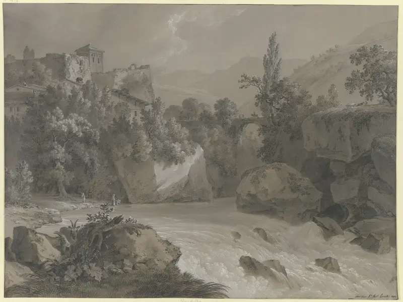Vue de Clée, pays de Vaud av Jean-Antoine Linck