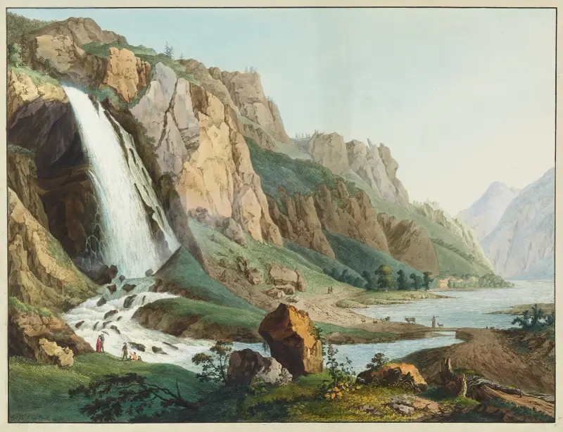 Vue de la Cascade de Pissevache – nr 2 av Jean-Antoine Linck