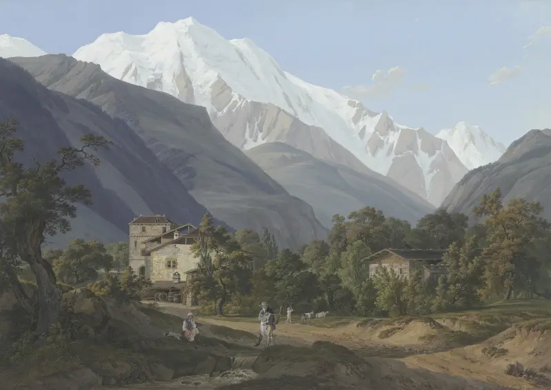 Vue de St. Gervais, de l’Aiguille blance, & du bon homme av Jean-Antoine Linck