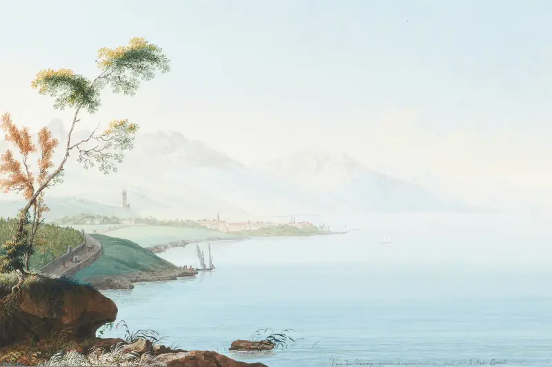 Utsikt över Vevey av Jean-Antoine Linck
