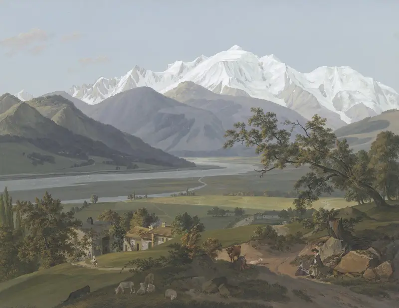 Vue du Mont-Blanc prise près de Salanche av Jean-Antoine Linck