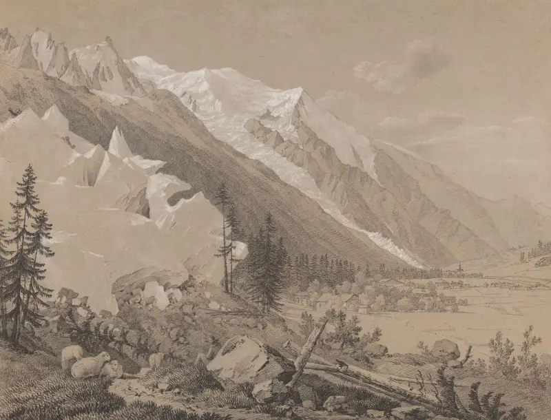 Vy över Mont Blanc av Jean-Antoine Linck