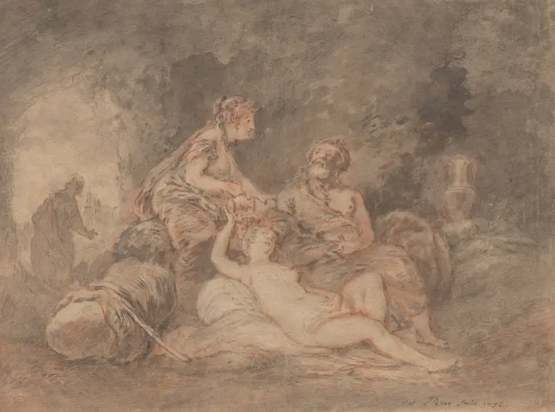 Lot and His Daughters av Antoine Pesne