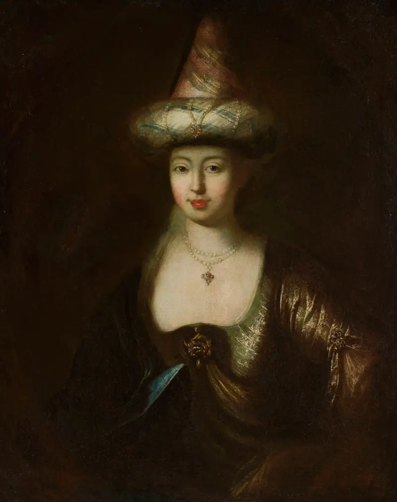 Portrait of a man in an Oriental costume av Antoine Pesne