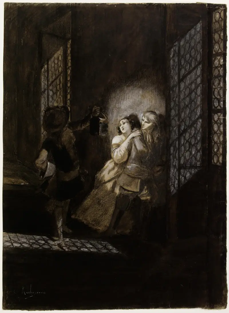 Ethel et Ordener surpris par le lieutenant d’Ahlefeld av Georges Antoine Rochegrosse
