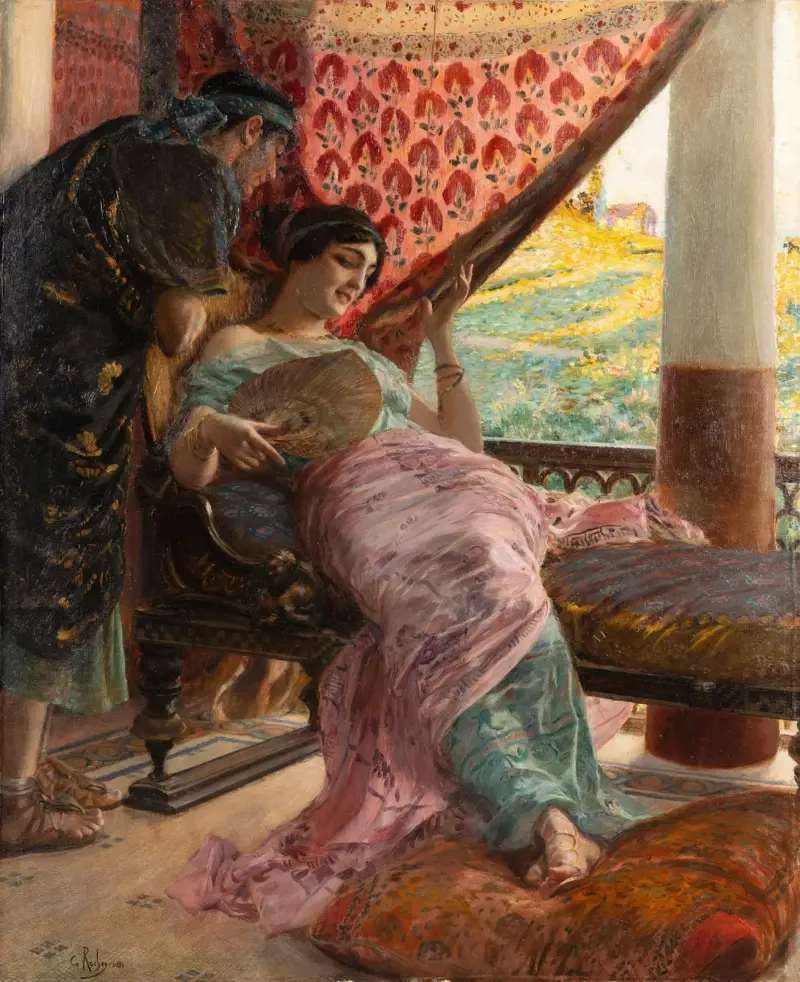 Flirt d’autrefois av Georges Antoine Rochegrosse