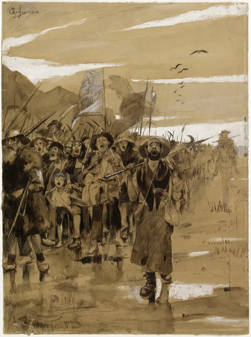 La marche des mineurs av Georges Antoine Rochegrosse
