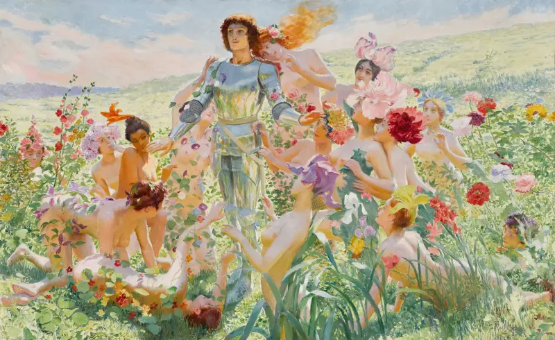 Riddaren bland blommorna av Georges Antoine Rochegrosse