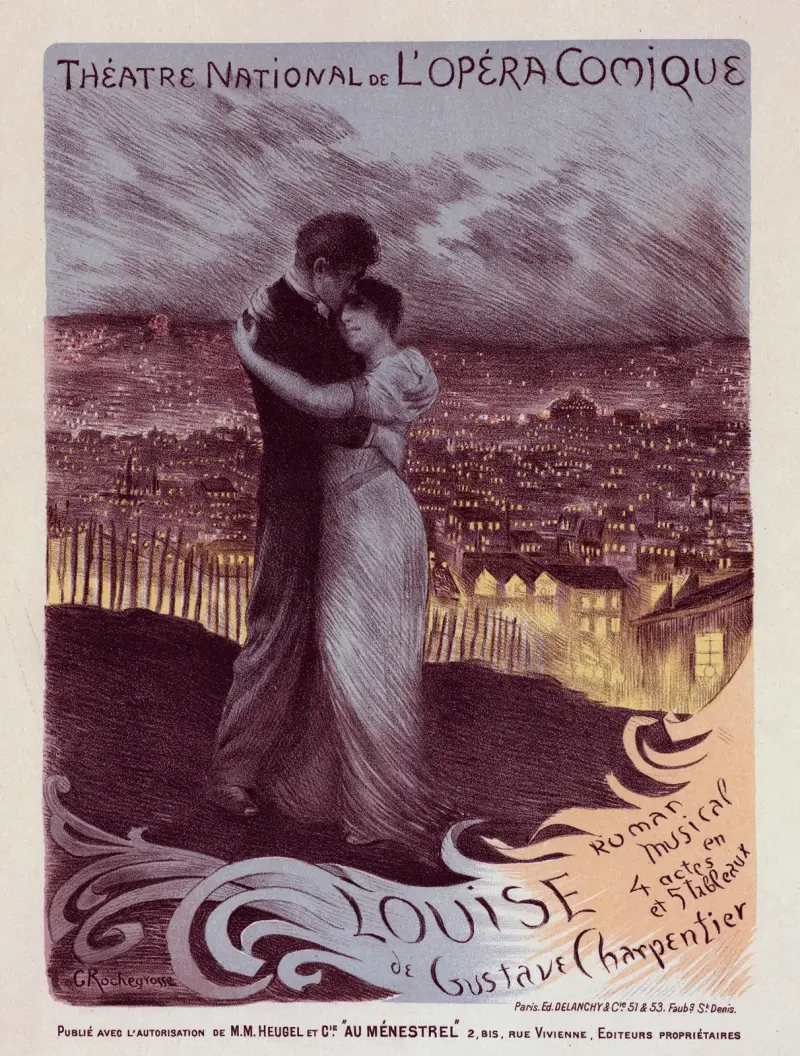 L’Opéra-Comique ‘Louise’ av Georges Antoine Rochegrosse