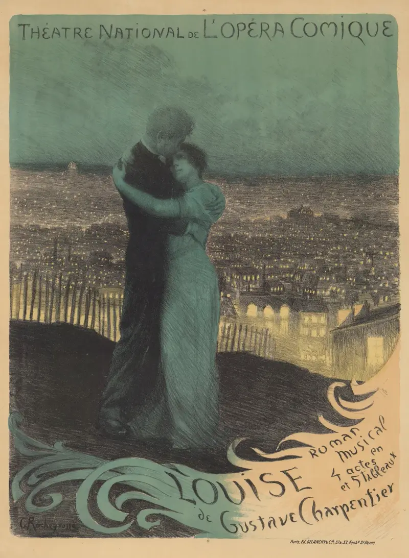 Théâtre National de l’Opéra-Comique. Louise. Roman musical en 4 actes et 5 tableaux de Gustave Charpentier av Georges Antoine Rochegrosse