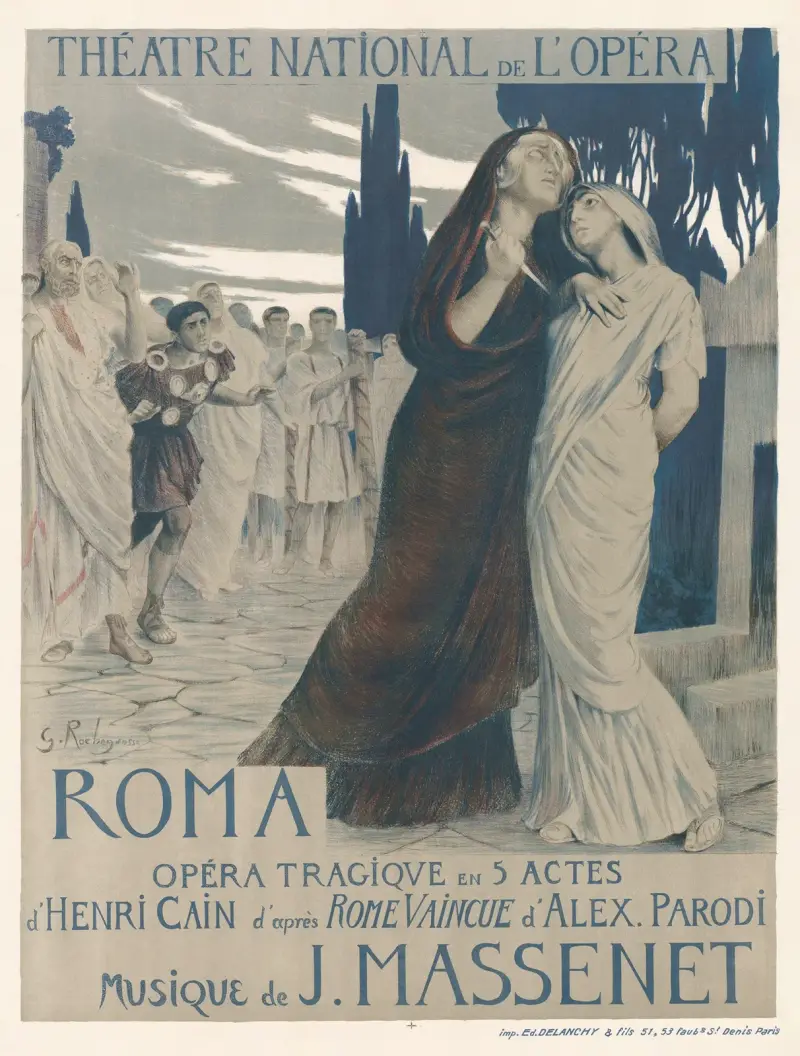 Théâtre National de l’Opéra. Roma. Tragisk opera i 5 akter av Henri Cain, efter Rome vaincue av Alex Parodi av Georges Antoine Rochegrosse