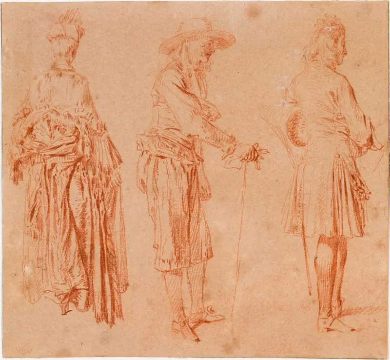 En dam och två herrar av Jean-Antoine Watteau