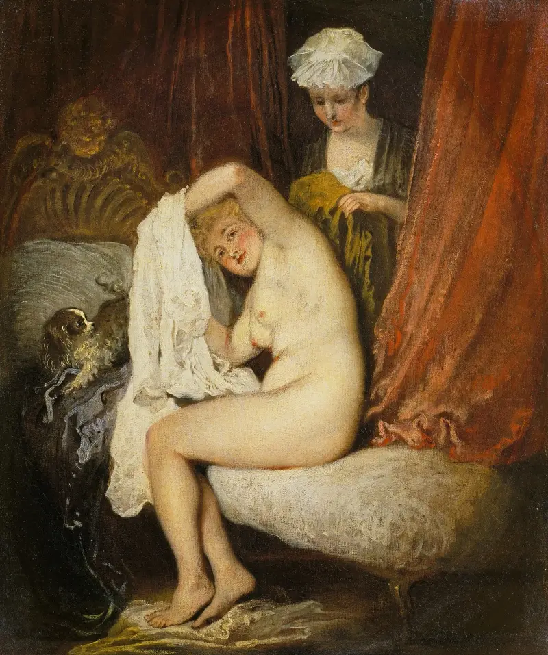 A Woman at Her Toilet av Jean-Antoine Watteau