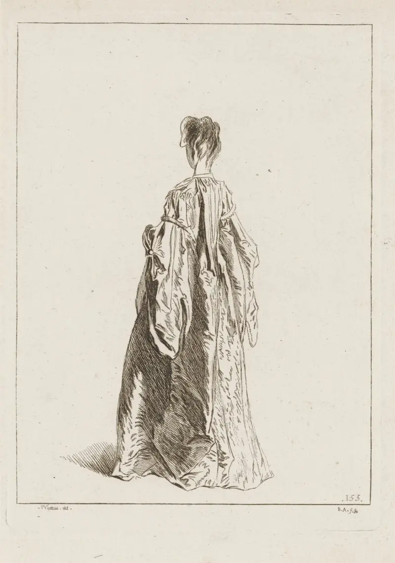 Costume Plate No. 155 av Jean-Antoine Watteau