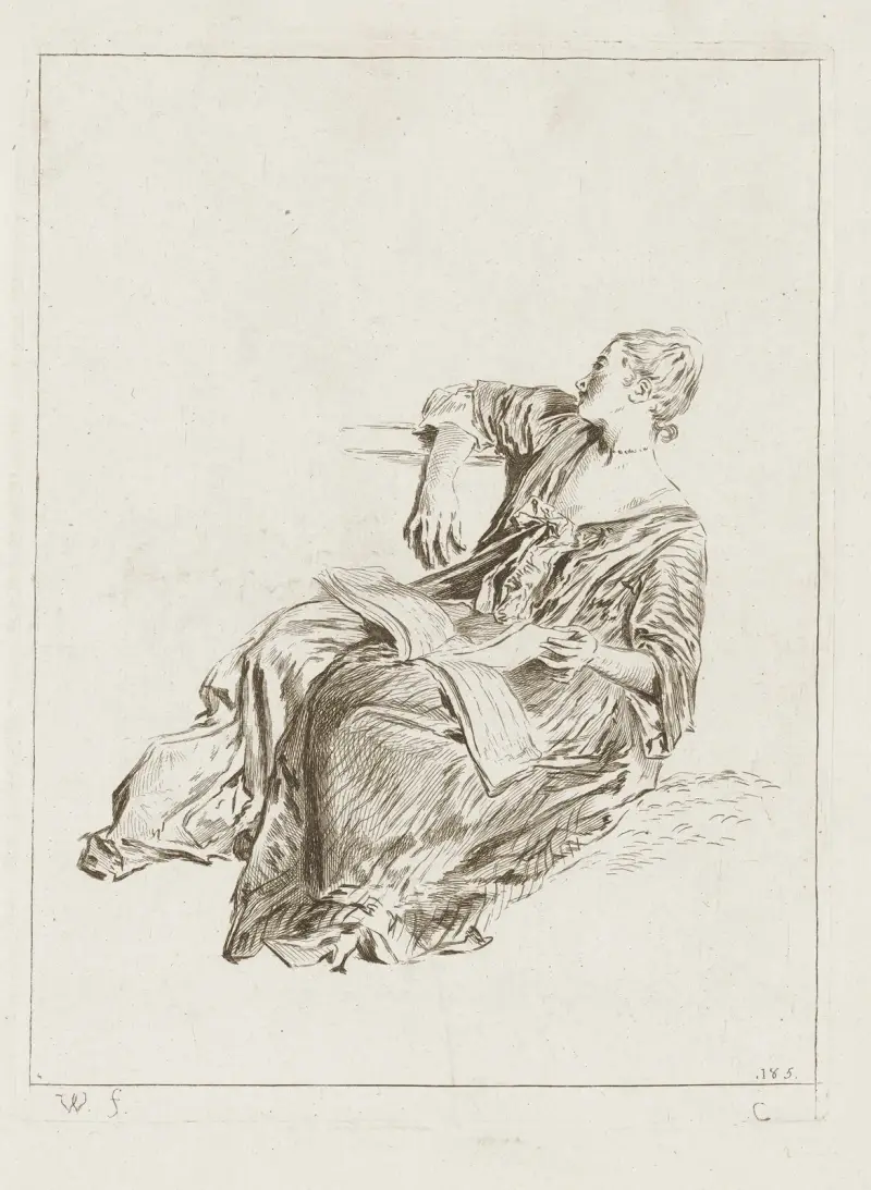 Costume Plate No. 185 av Jean-Antoine Watteau