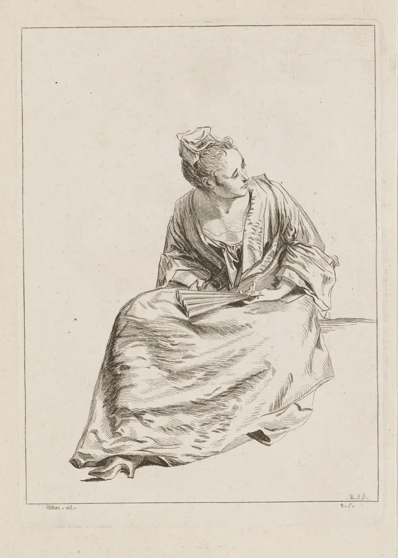Costume Plate No. 259 av Jean-Antoine Watteau