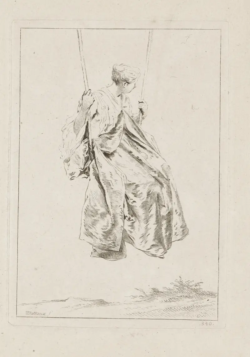 Costume Plate No. 340 av Jean-Antoine Watteau