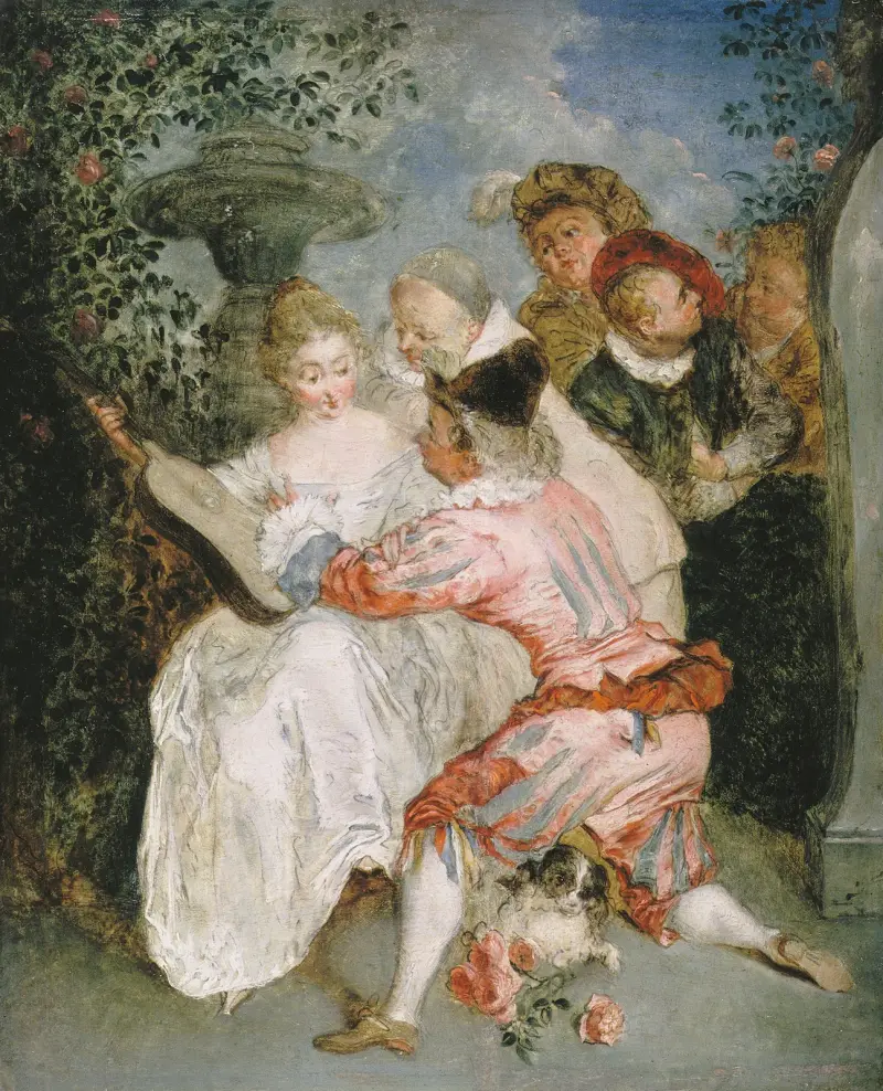De verteller av Jean-Antoine Watteau