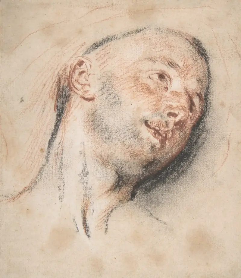 Manshuvud av Jean-Antoine Watteau