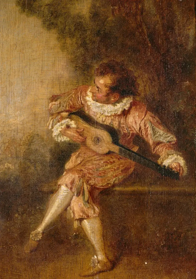 Le donneur de sérénades (Mezetin) av Jean-Antoine Watteau