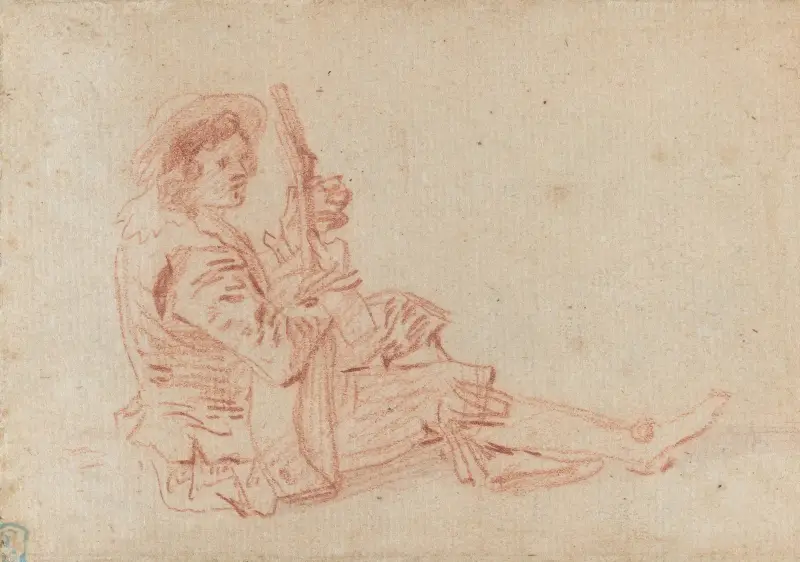 Sittande gitarrist av Jean-Antoine Watteau