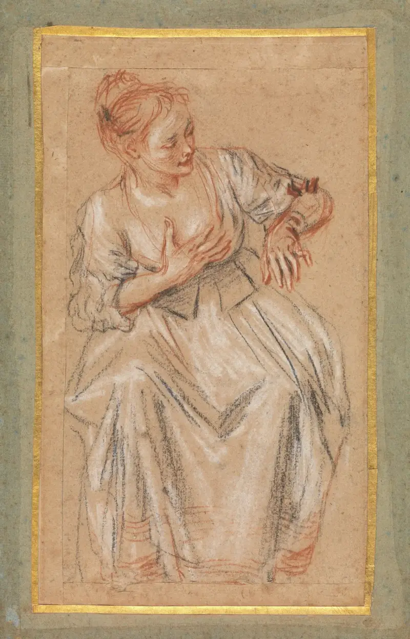 Sittande kvinna av Jean-Antoine Watteau