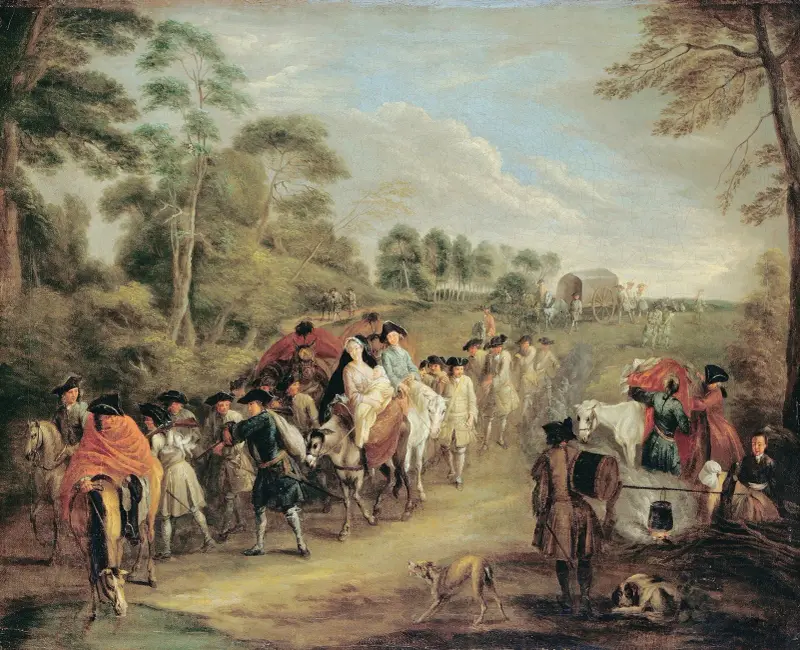 Soldiers on the March av Jean-Antoine Watteau