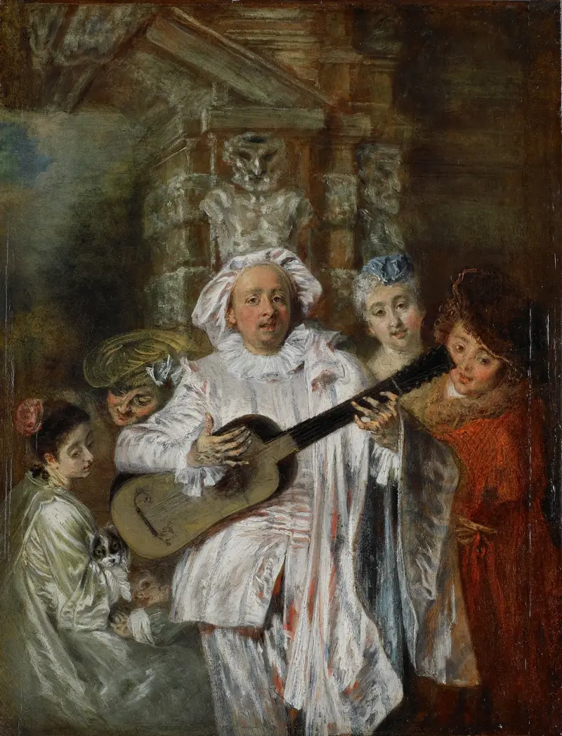 I Mezetins dräkt av Jean-Antoine Watteau
