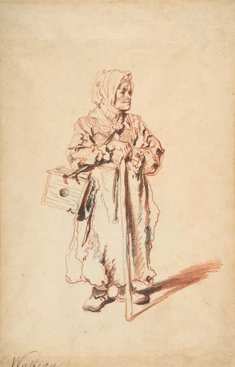 Stående savojard med murmeldjurslåda av Jean-Antoine Watteau