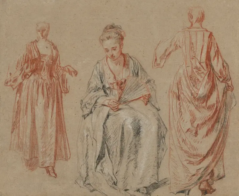 Studier av tre kvinnor av Jean-Antoine Watteau