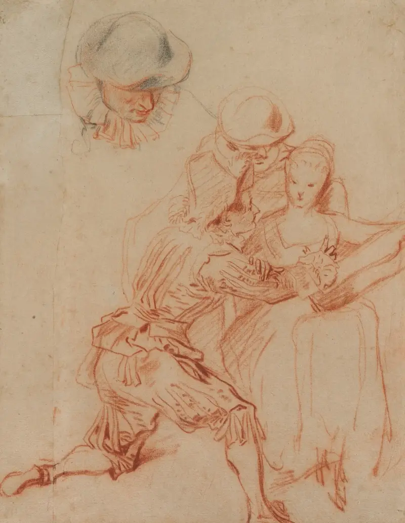 Studie k „Vypravěči“ (Le Conteur), Jean-Antoine Watteau