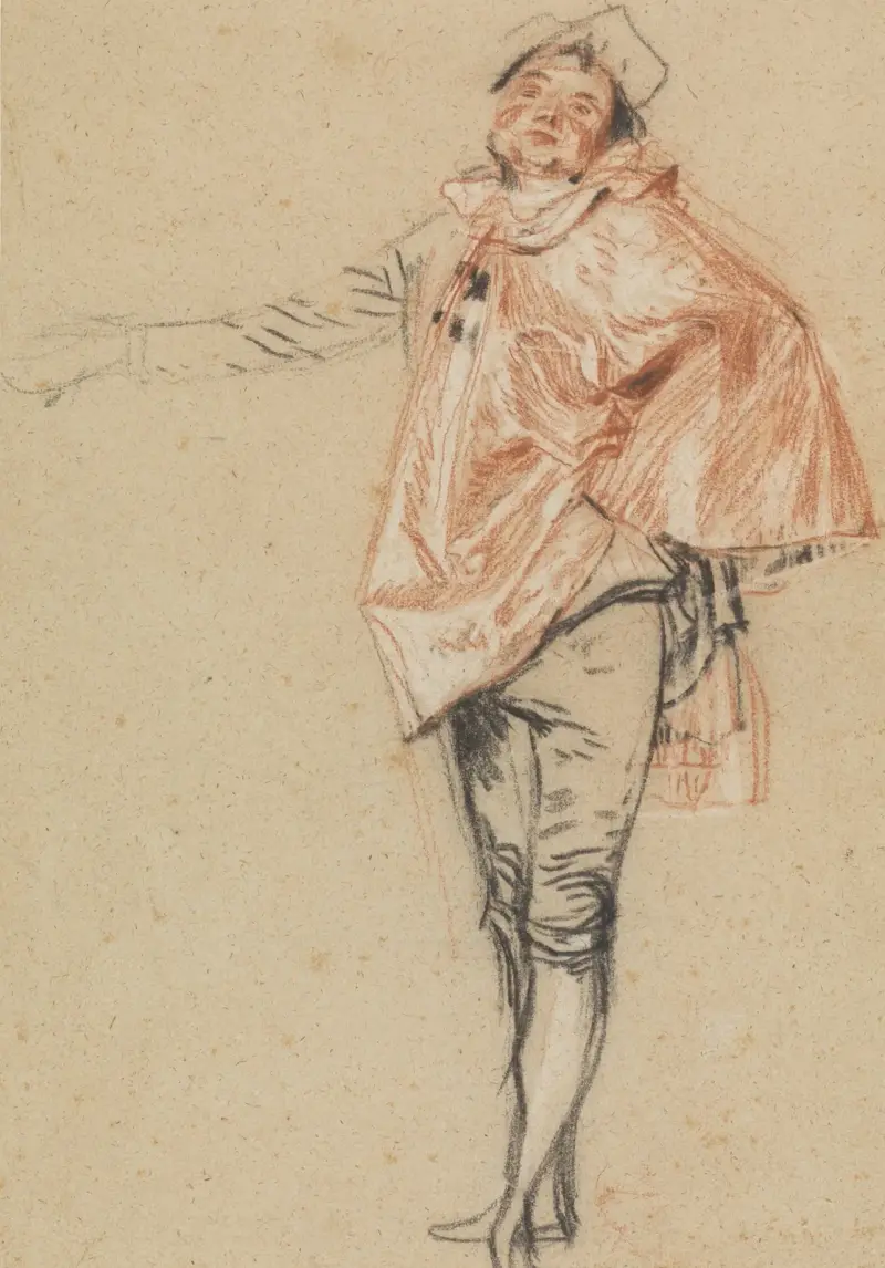Study of a Standing Dancer with an Outstretched Arm av Jean-Antoine Watteau