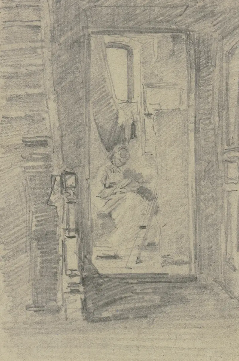Blick in des Künstlers Atelier von Anton Burger