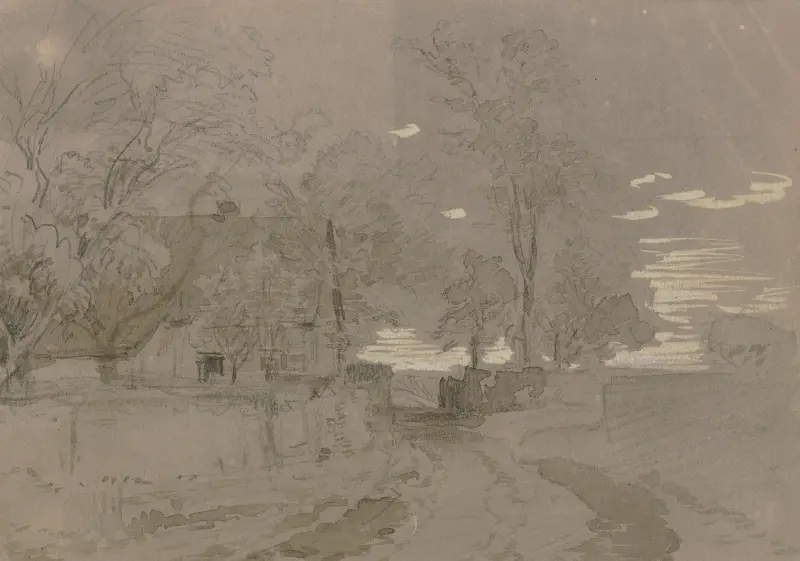 Bauernhaus an der Straße von Anton Burger