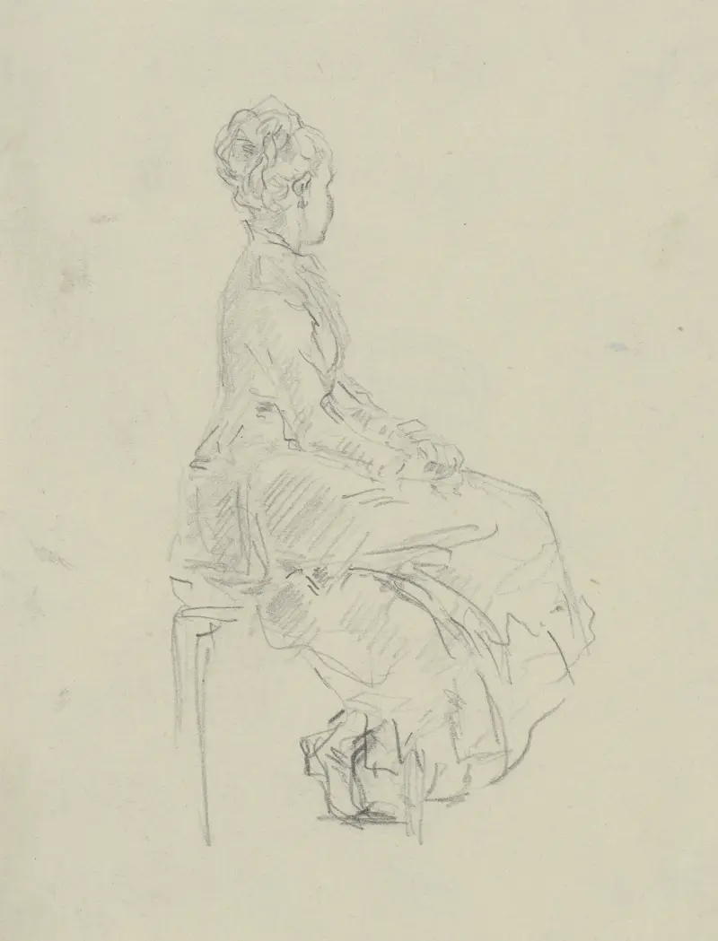 Sitzende junge Dame von Anton Burger