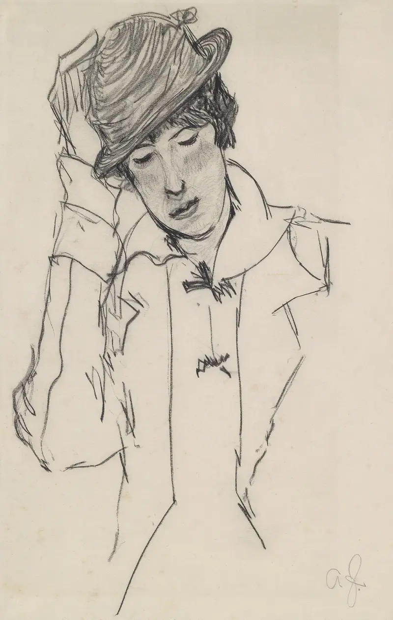 Dame mit Hut von Anton Faistauer