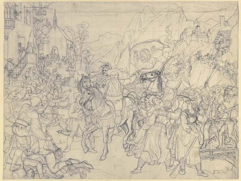 Der Tiroler Landsturm im Jahre 1809 von Joseph Anton Koch