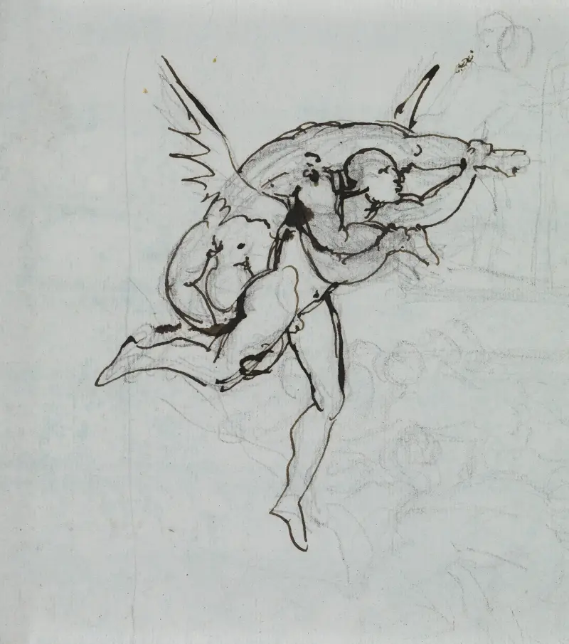 Studie av Luccas rådsherre (Dante Inferno, Canto 21, vers 34) av Joseph Anton Koch