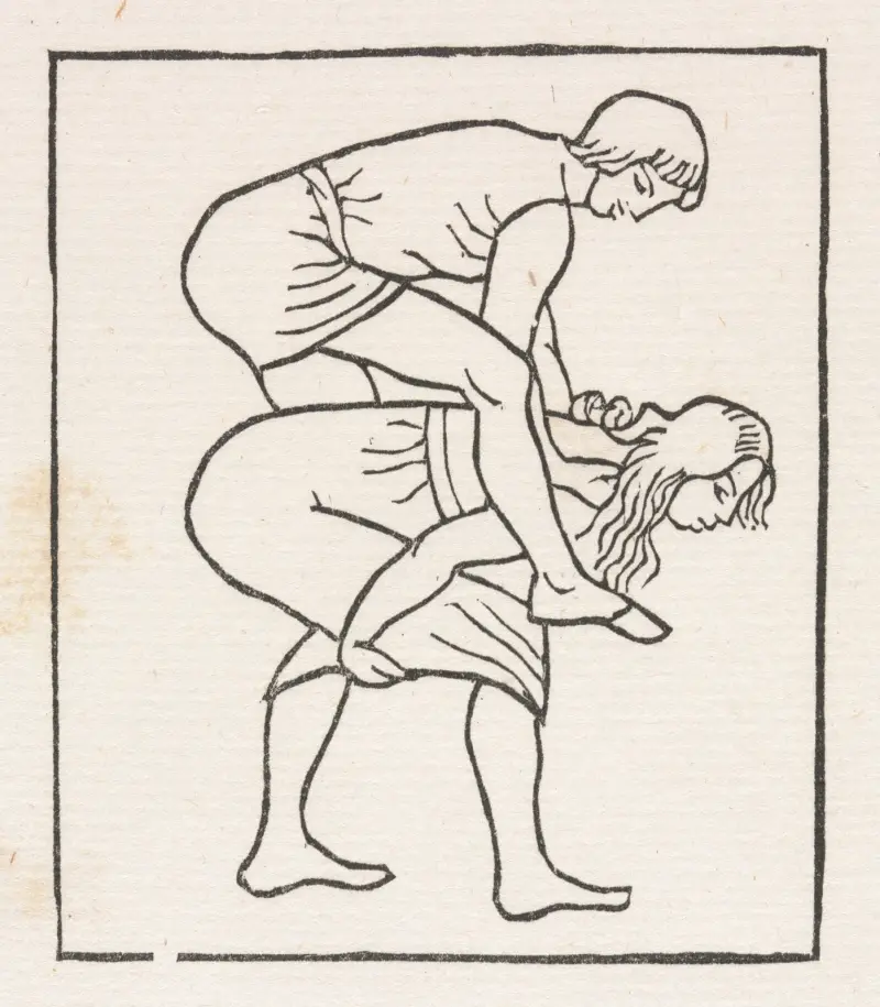 Dafnis och Chloé; Dafnis lägger äpplet vid Chloés barm av Aristide Maillol
