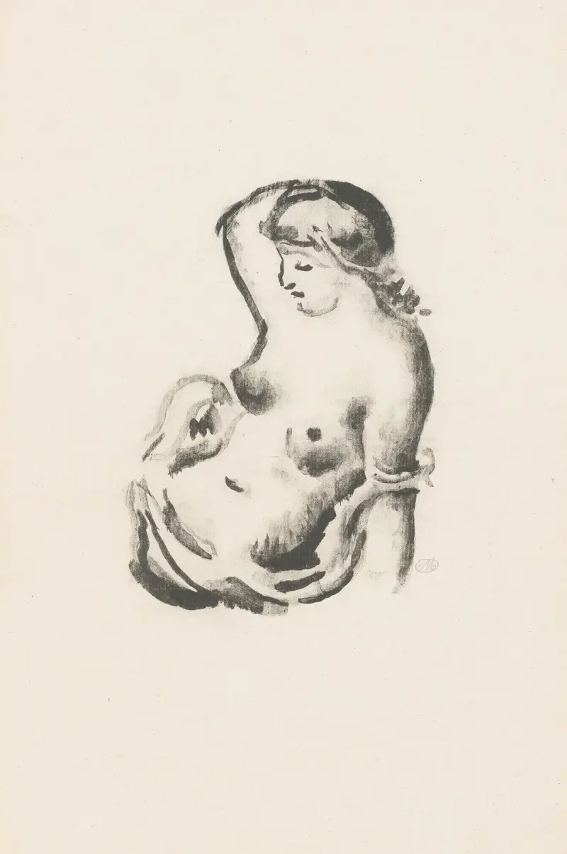 Sittande kvinna sedd halvfigur av Aristide Maillol