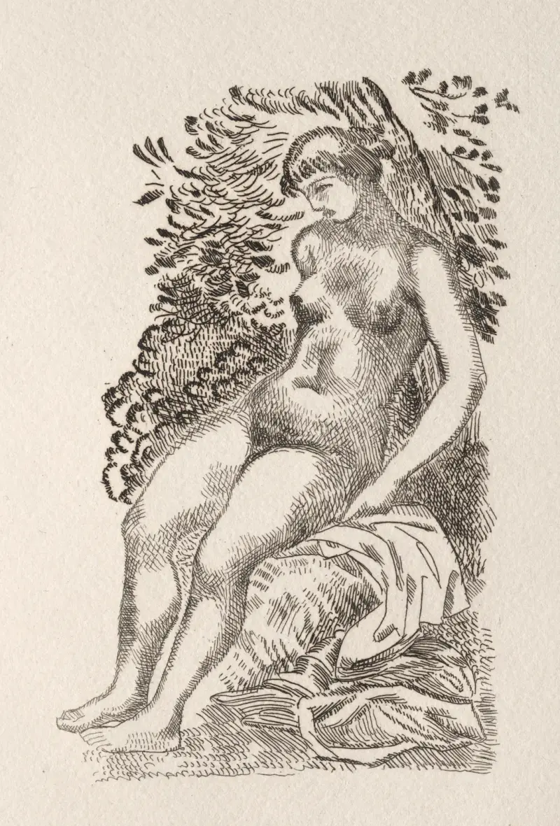 Illustration till en dikt av Pierre de Ronsard av Aristide Maillol