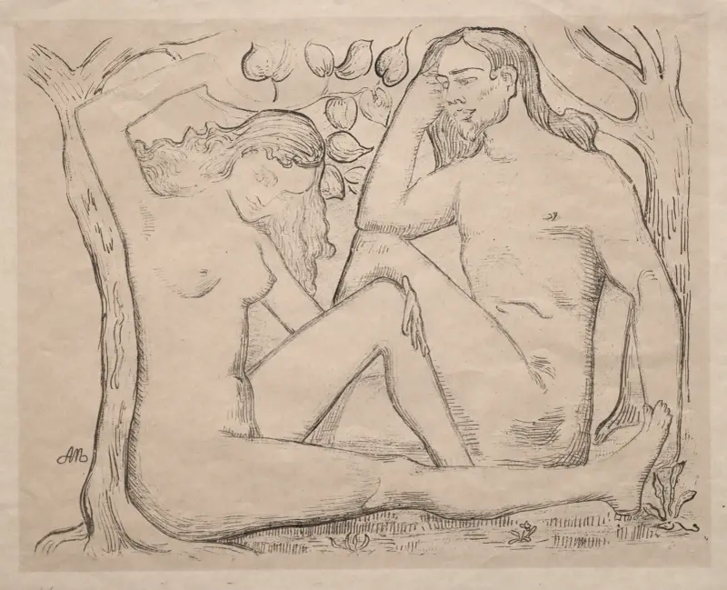 Naken man och kvinna av Aristide Maillol