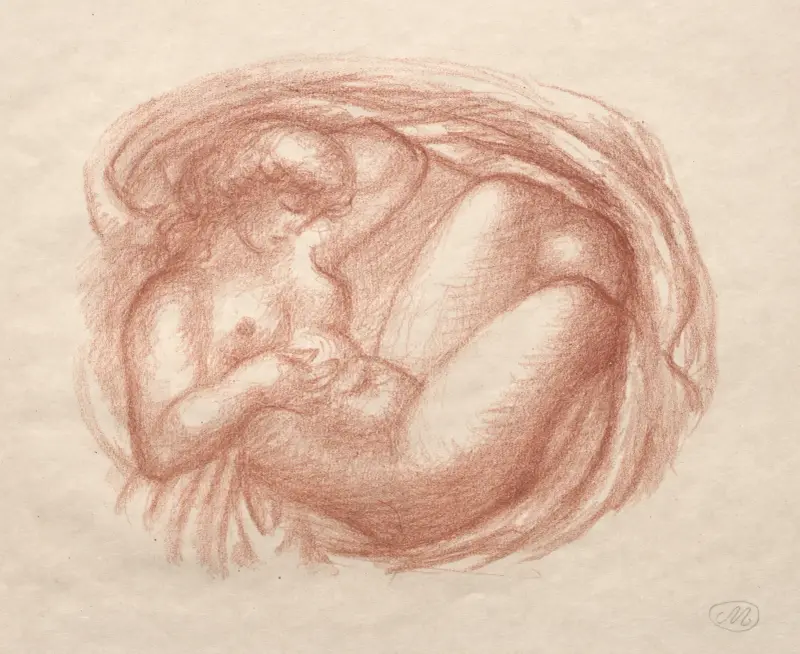 Liggande nakenstudie av Aristide Maillol
