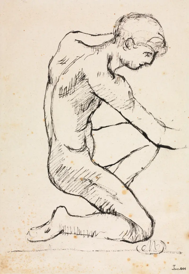 Studie av manlig nakenmodell av Aristide Maillol