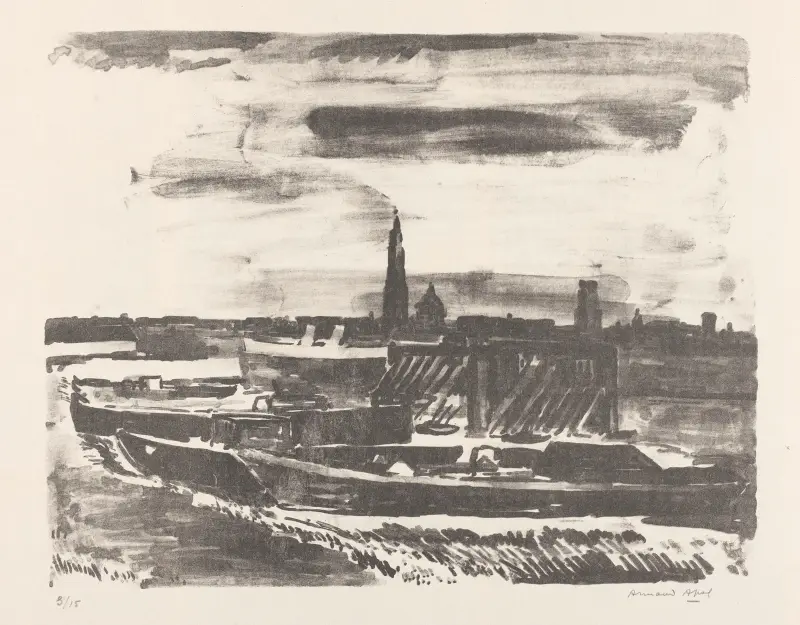 Bateaux à quai à Anvers av Armand Apol
