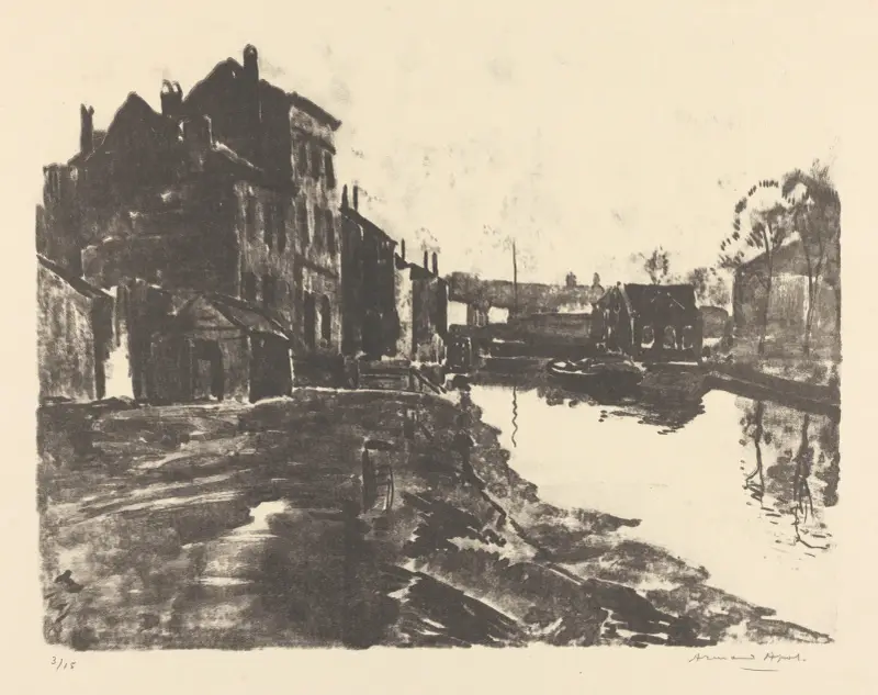 Vue de ville avec canal av Armand Apol
